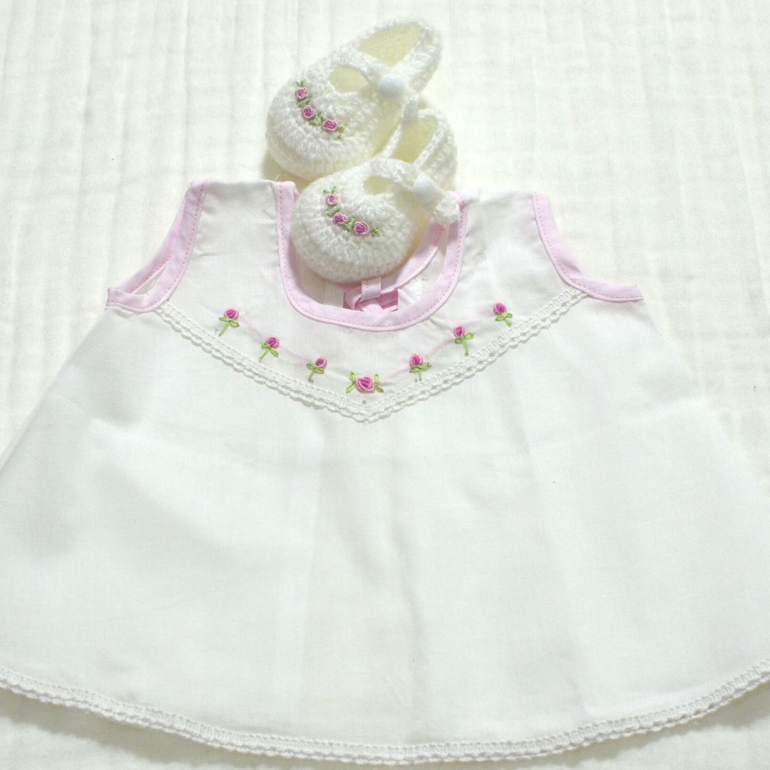 Baby Dress -  Newborn Size Cotton