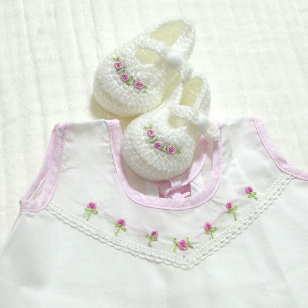 Baby Dress -  Newborn Size Cotton