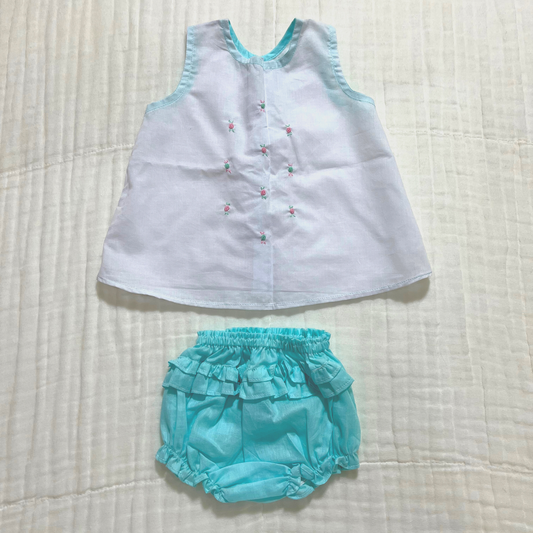 Baby Top and Panty - Handmade Cotton - 6 Month Size